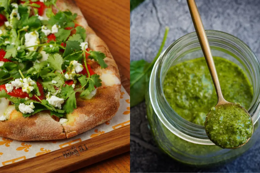 Pinsa au pesto de pistache